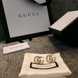 GG Monogram Stud Earrings - Authentic